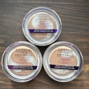 Covergirl Olay Simply Ageless Foundation SPF 28 - 250 CREAMY BEIGE -Set Lot of 3